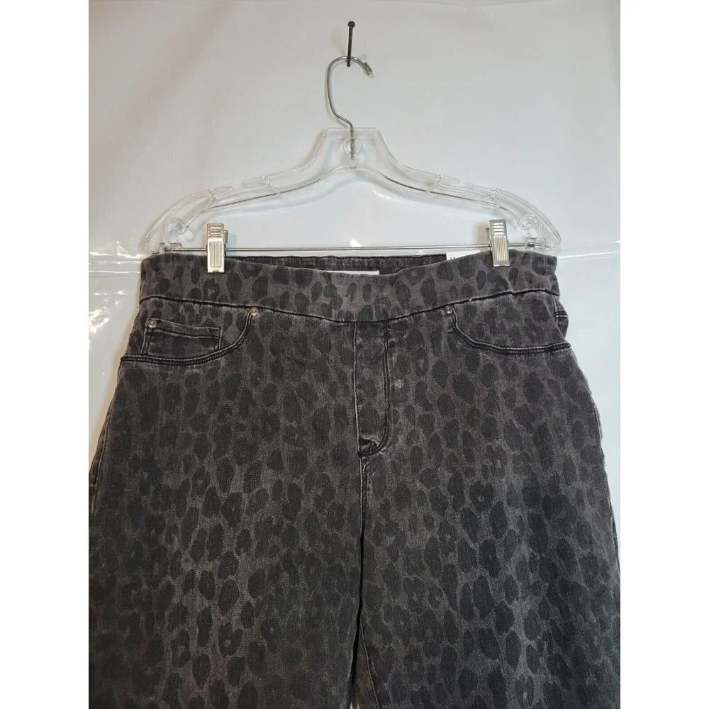 Tribal Jeans Audrey Mid Rise Ankle Jegging Grey Leopard Print Size‎ 14 Pull On